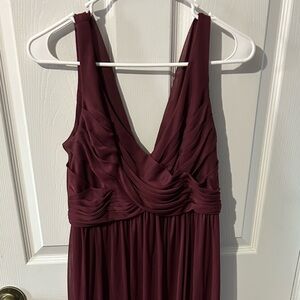 David's Bridal Deep Burgundy Maxi Dress